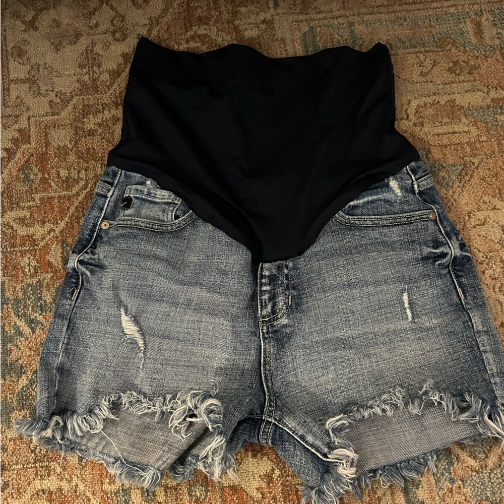 Pink blush maternity shorts